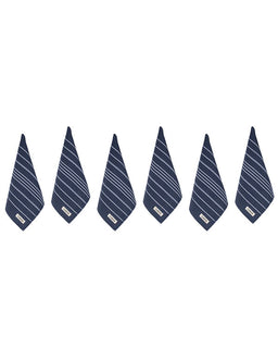 Set of six striped ties on a white background
