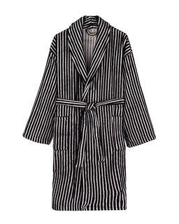 Stripe Dot Robe - Black