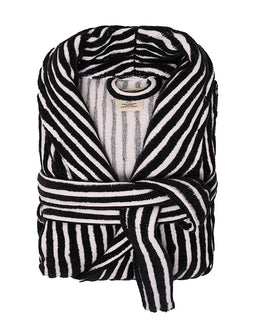 Stripe Dot Robe - Black