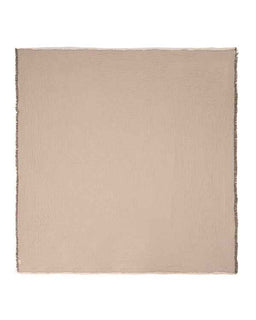 Beige woven blanket on a white background