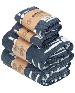 Eden Bath Towel - 4 Mixed- Navy