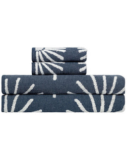 Eden Bath Towel - 4 Mixed- Navy