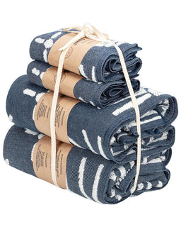 Eden Bath Towel - 4 Mixed- Navy