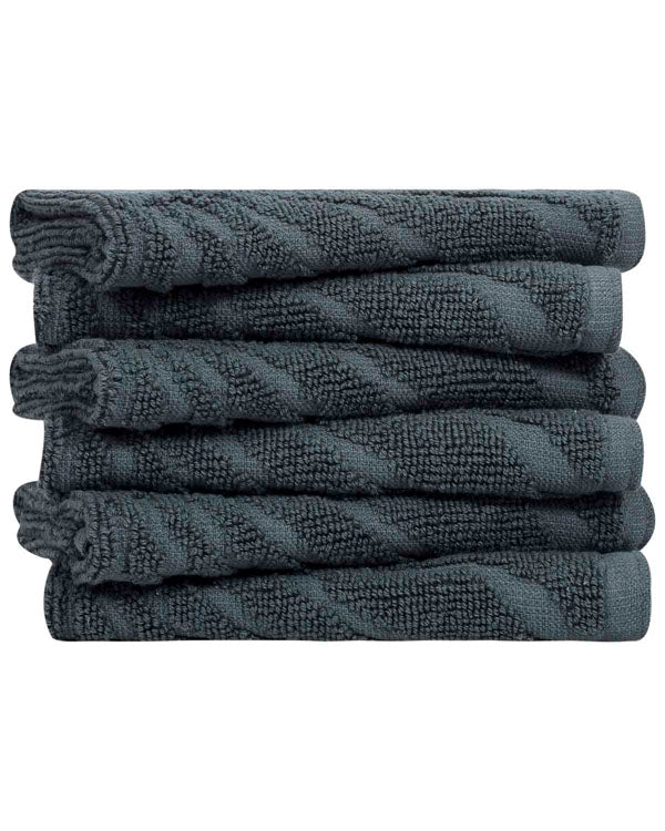 Solis Washcloth Bath Bundle - 6 Pack - Grey