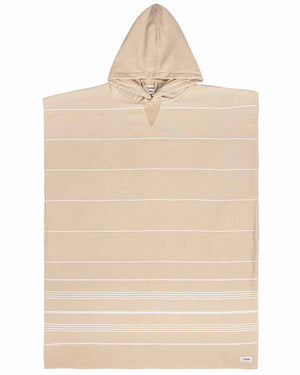 Classic Stripe Hooded Poncho Sand