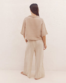 Sagar Gauze Crop Shirt - Pant Set