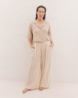 Sagar Gauze Crop Shirt - Pant Set