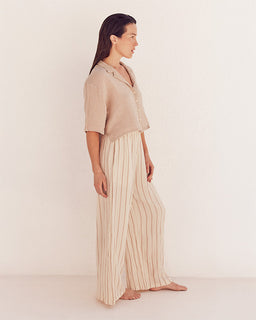 Sagar Gauze Crop Shirt - Pant Set