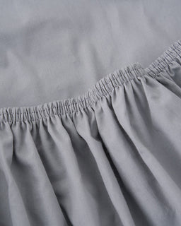 Close-up of gray fabric with an elastic waistband