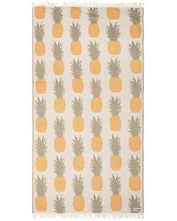 Towel with pineapple pattern on a white background
