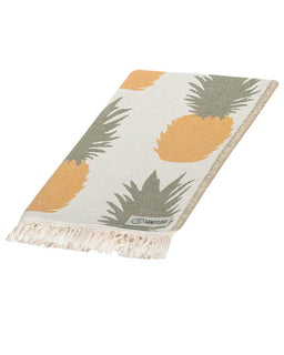 Towel with pineapple pattern on a white background
