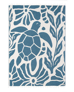 Blue turtle pattern on a white background