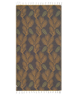 Textile with leaf pattern on a dark background