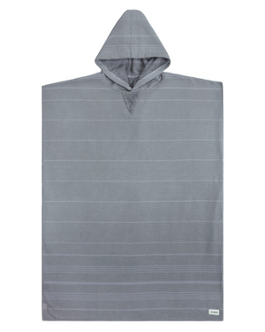 Classic Stripe Hooded Poncho - Grey