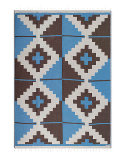 Blanket with geometric pattern on a white background