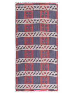 Towel with geometric pattern on a white background