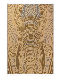 Towel with elephant design on a white background