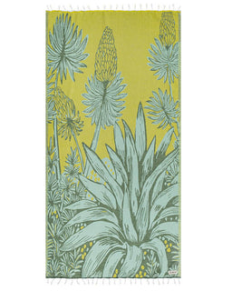Towel with agave design on a yellow background