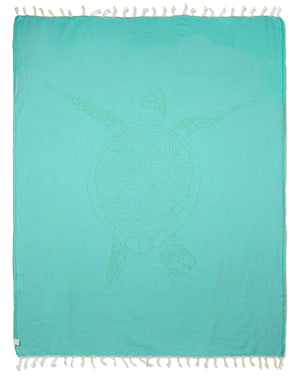 Turquoise Sea Turtle Reef Large Towel