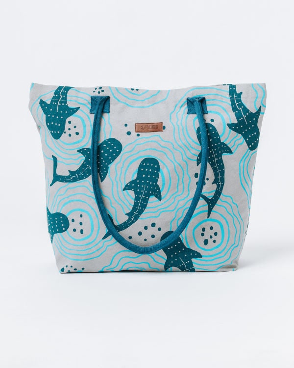 Shark Ripples Beach Tote