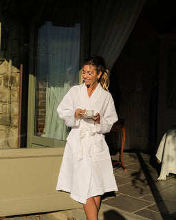 Micro Waffle Robe - Frost White