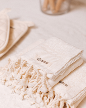 Cyperus Kitchen Towel Bundle Natural - Assorted 3 Pack