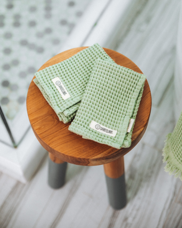 Micro Waffle Washcloth Bundle Sage