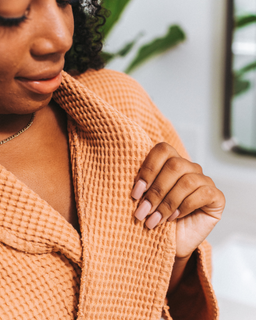 Micro Waffle Robe Beige