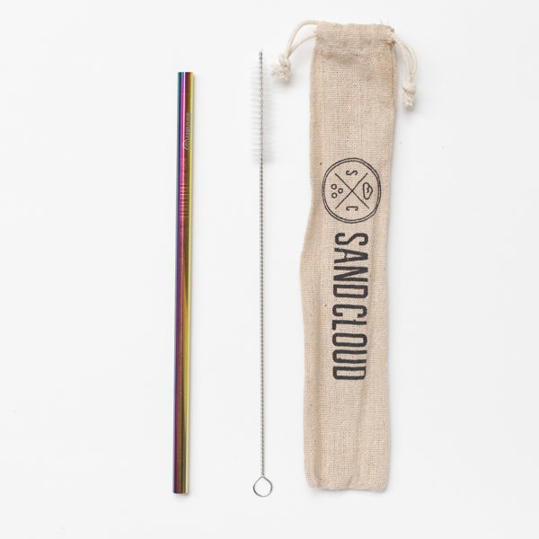 Rainbow Metal Straw Straight - 3 Pack - Sand Cloud