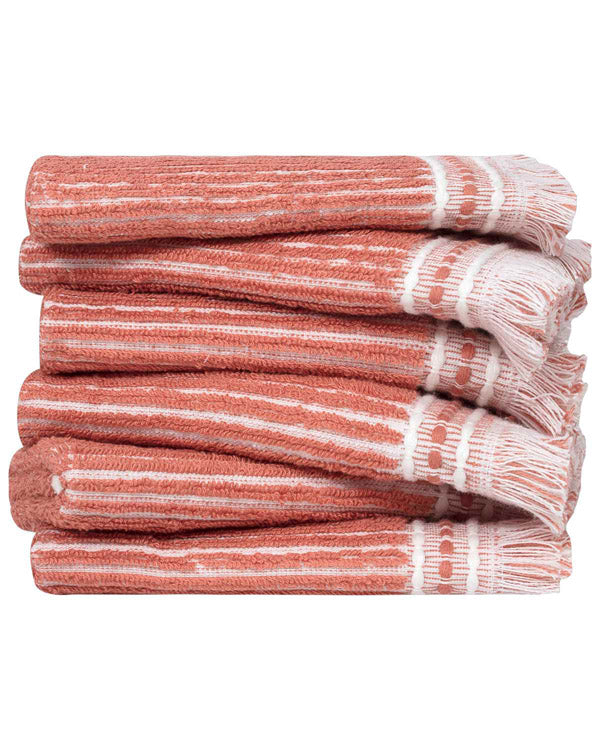Brioche Rib Washcloth Bath Bundle Dusty Pink