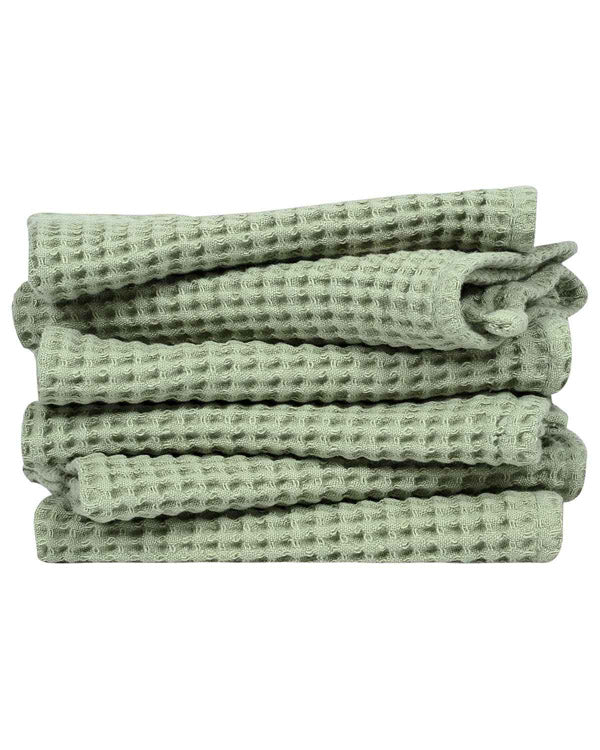 Micro Waffle Washcloth Bundle Sage