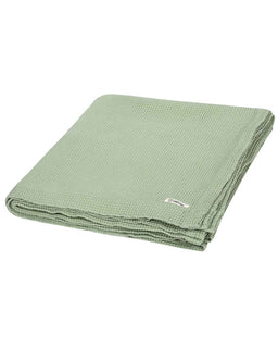 Micro Waffle Shower Curtain Sage