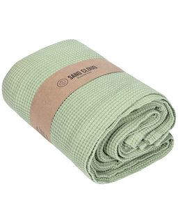 Micro Waffle Shower Curtain Sage