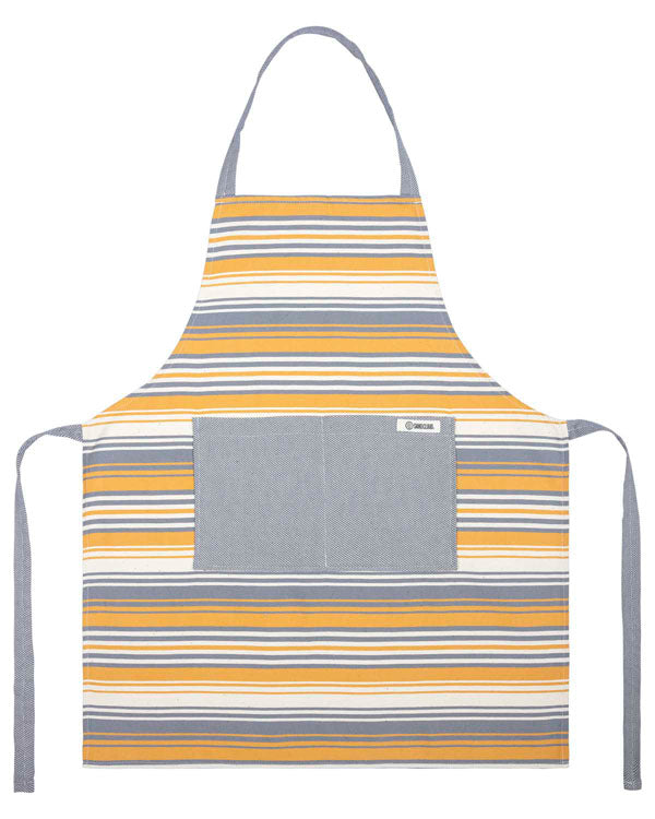 Saffron Stripe Mixed Bundle - 1 Towels Set, 1 Apron, 1 Pot Holder Set