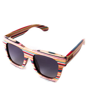 Colored Wood Frame Sunglasses