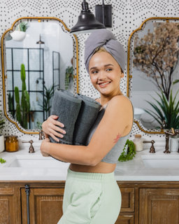 Terra Hair Towel - Grey