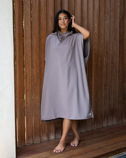 Terra Hooded Poncho Grey