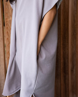 Terra Hooded Poncho Grey