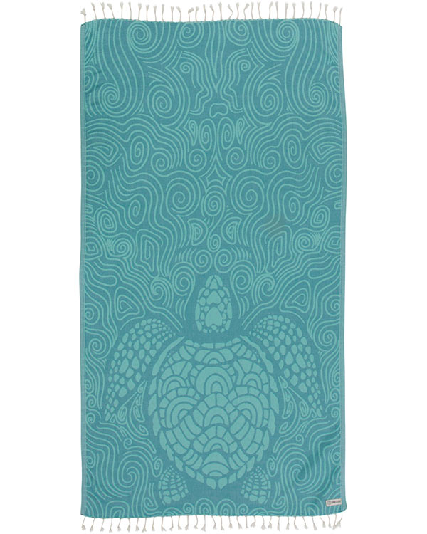 Front view of the swirl turtle towel